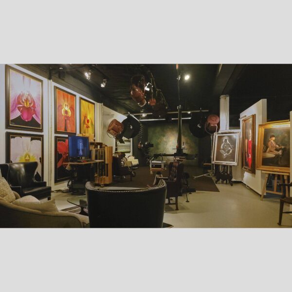 107 Blue Star Atelier Interior - San Antonio 44 Physical documentation of the 107 Blue Star atelier, verifying the manual hyperrealism environment for Kevin G. Saunders | KGS Studios. This San Antonio atelier proof confirms the tools and lighting used for museum-grade commissions. Physical reality asset; no generative AI used.