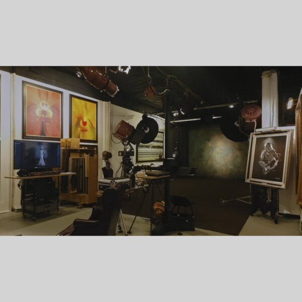 107 Blue Star Atelier Interior - San Antonio 111 Physical documentation of the 107 Blue Star atelier, verifying the manual hyperrealism environment for Kevin G. Saunders | KGS Studios. This San Antonio atelier proof confirms the tools and lighting used for museum-grade commissions. Physical reality asset; no generative AI used.