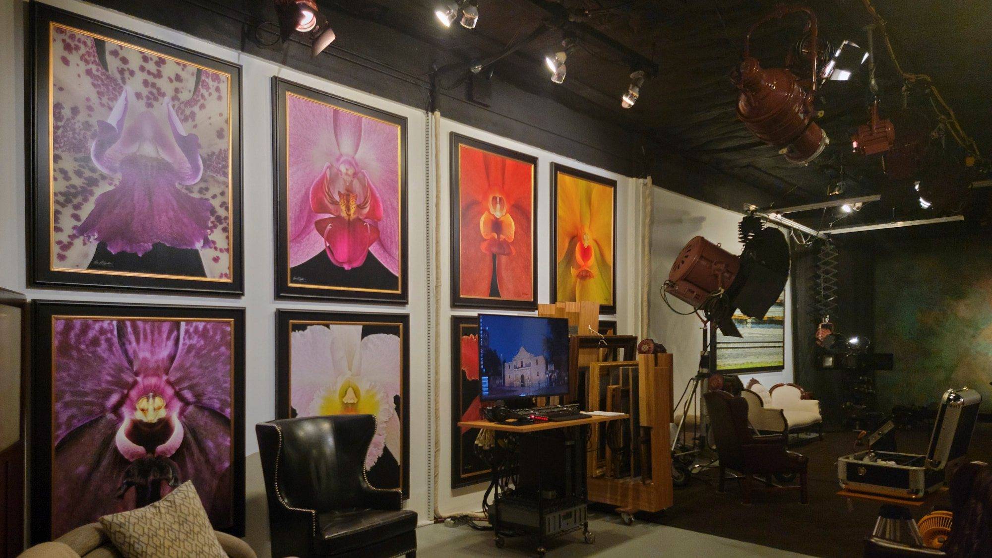 Interior view of KGS Studios fine art portrait atelier.