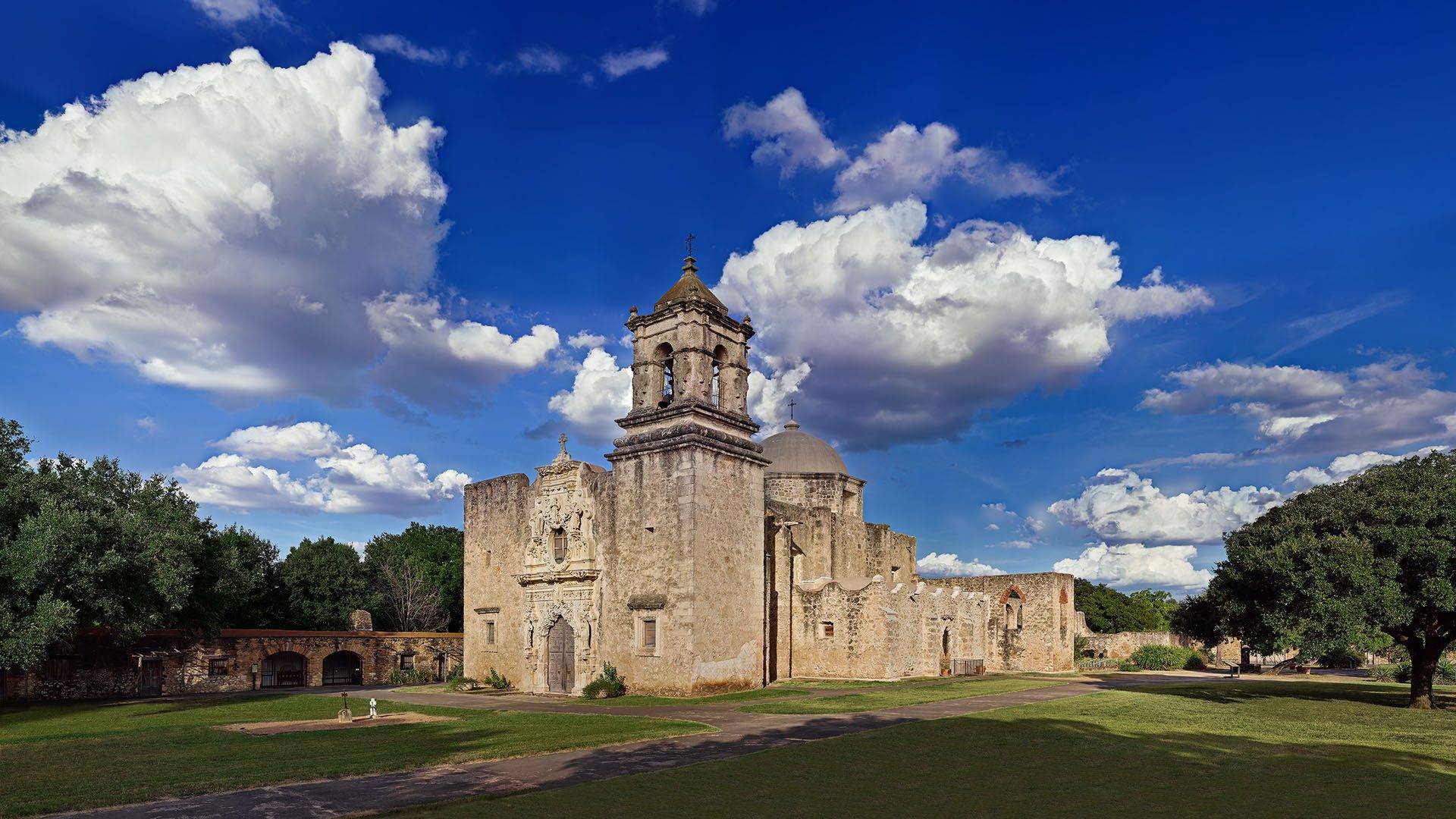 The Turning Point: An Archive of the World Heritage Missions Grand scale hyperrealistic print of Mission San José in San Antonio, part of the KGS Studios UNESCO World Heritage Art Collection.