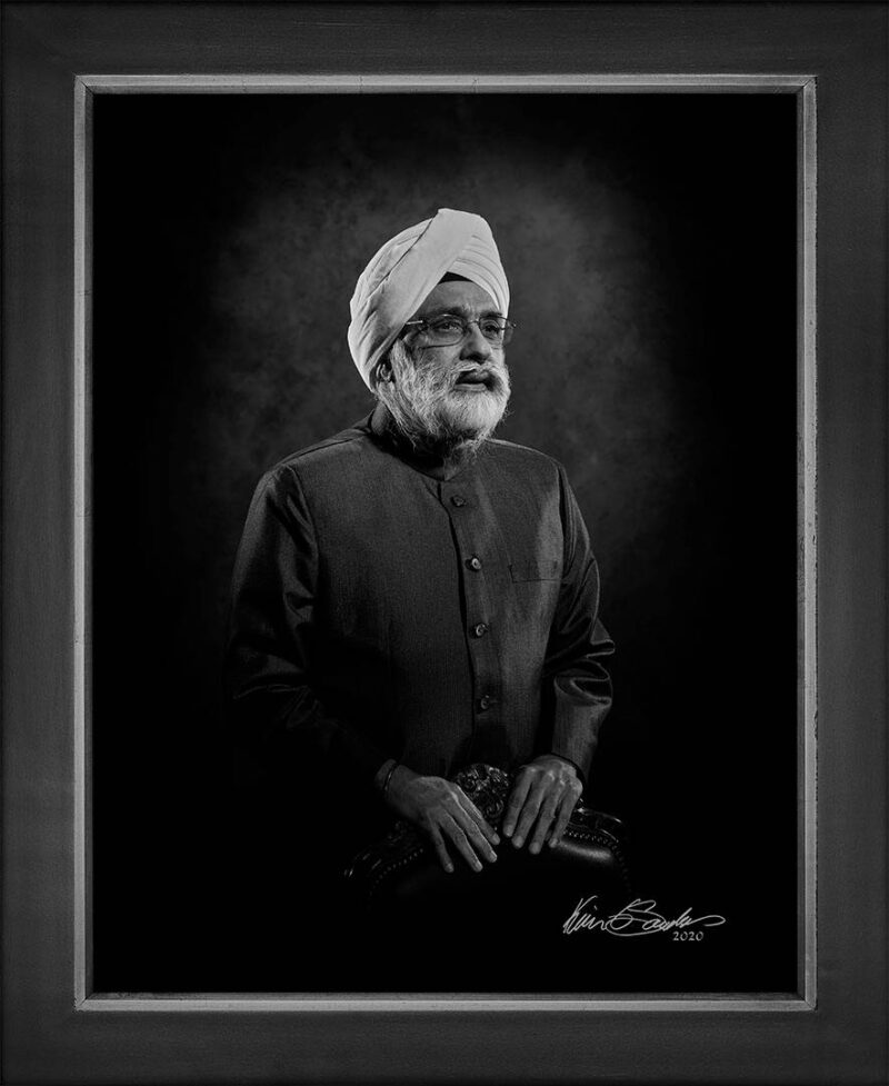 Manual hyperrealism portrait of Dr. G.P. Singh, community servant and citizen of San Antonio, captured in-person at 107 Blue Star by Kevin G. Saunders.
