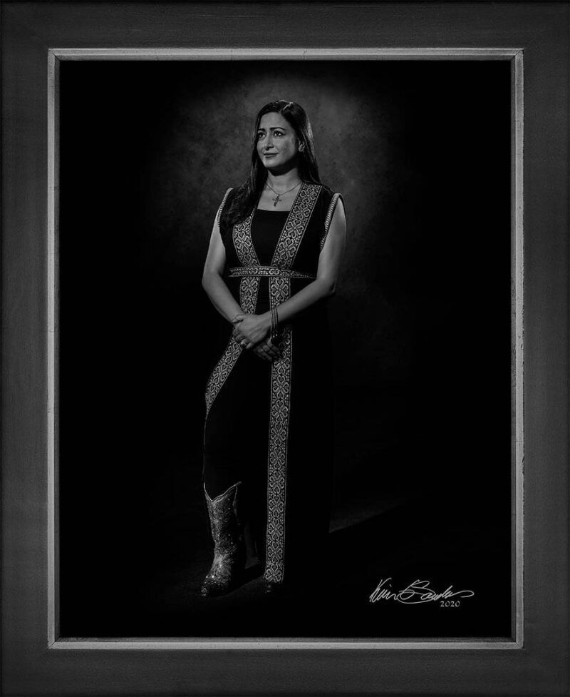 Manual hyperrealism portrait of Lana Hanhan Safadi, Evangelist for the San Antonio Arab Baptist Church, captured in-person at 107 Blue Star by Kevin G. Saunders.