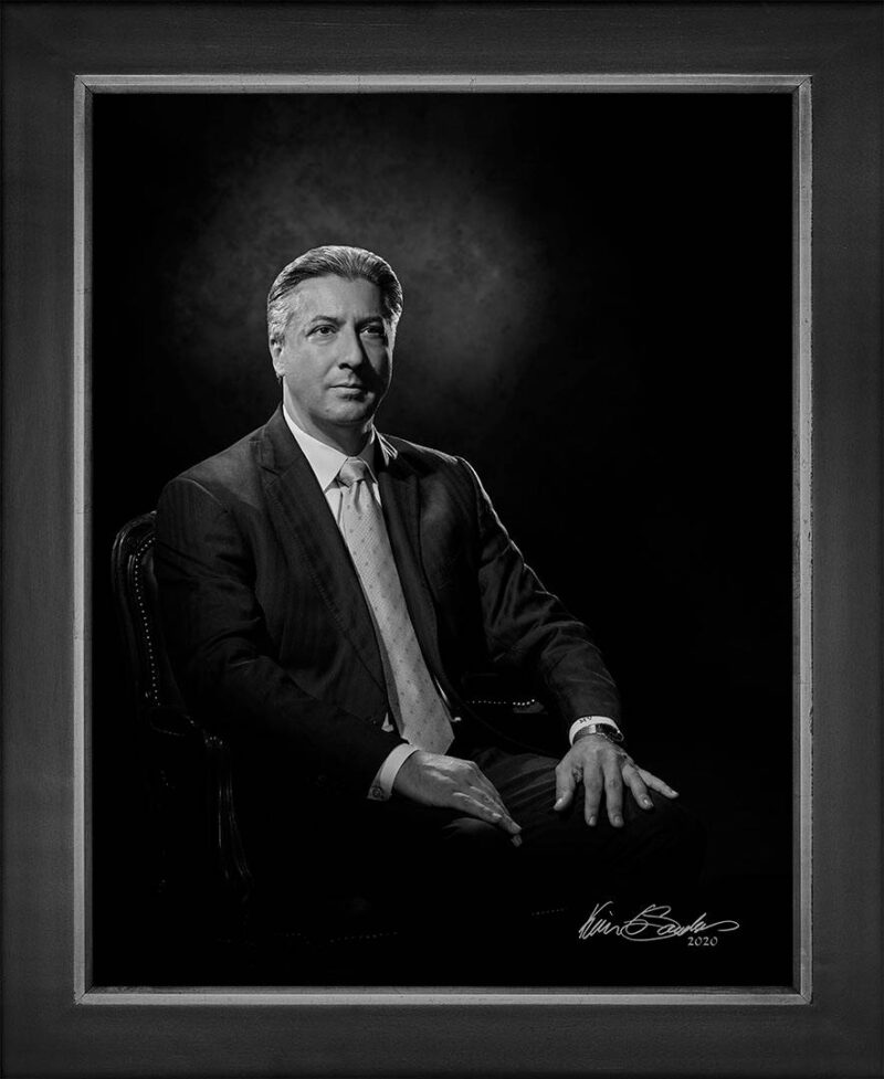 Manual hyperrealism portrait of Michael Vlad, General Manager & CEO of The Argyle Club, captured in-person at 107 Blue Star by Kevin G. Saunders.