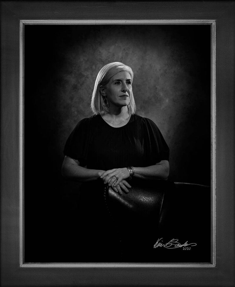 Manual hyperrealism portrait of Rabbi Mara Nathan, Senior Rabbi at Temple Beth-El, captured in-person at 107 Blue Star by Kevin G. Saunders.