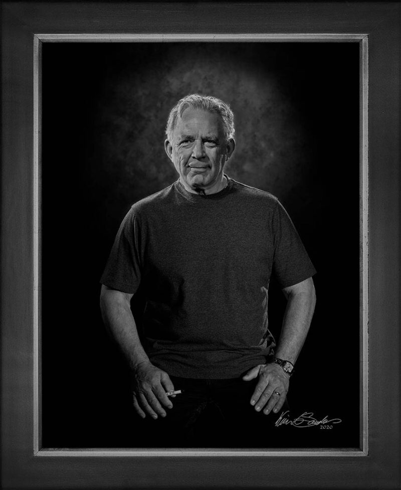 Manual hyperrealism portrait of Robert Rivard, Editor and Founder of the San Antonio Report, captured in-person at 107 Blue Star by Kevin G. Saunders.